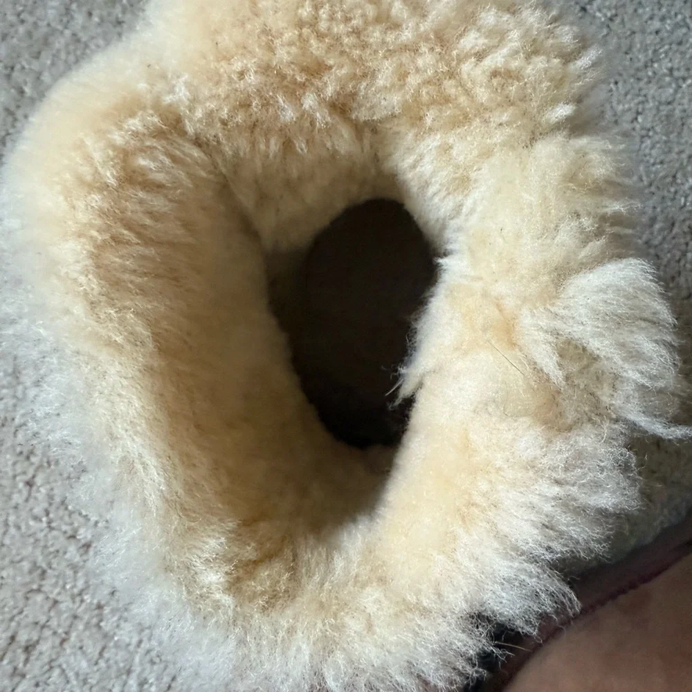 UGG Brown Shearling Boots with Ribbon - Picture 7 of 7